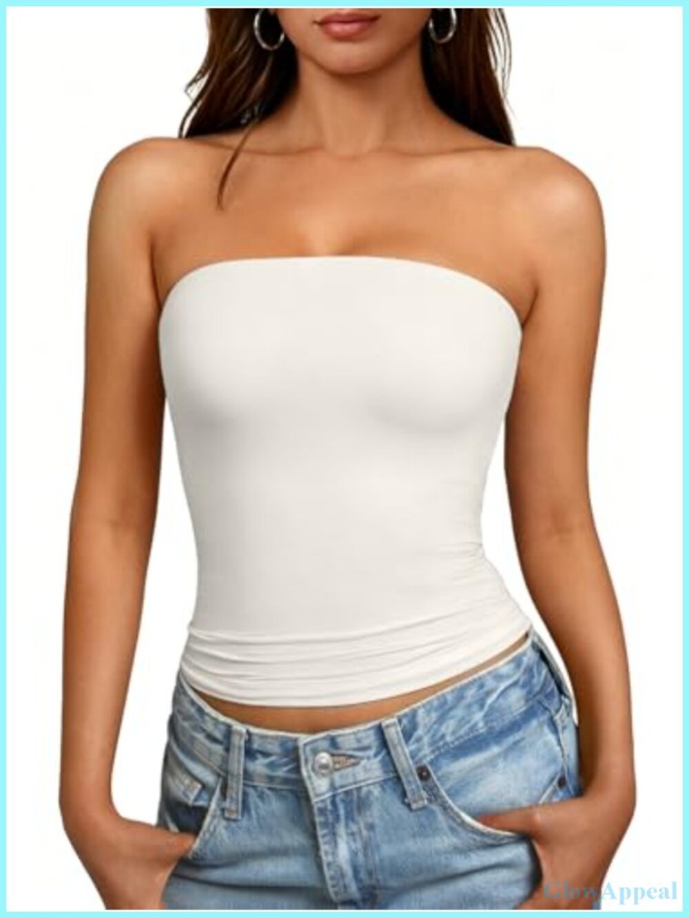 Double Lined Tube Top Strapless Sleeveless Crop Tank Y2K Going Out